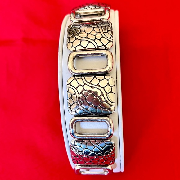 Brighton Pebble Design Wide Panel Link Bracelet Silver Plated Adjustable - Picture 4 of 10